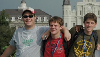 jewish boys smiling to the camera