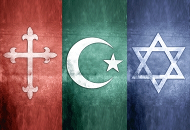 symbols of Christianity, Islam and Judaism