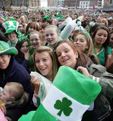 young people celebrate St. Patrick's Day