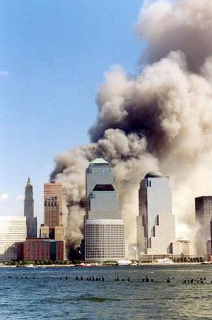 Twin Towers collapsing on Sept. 11, 2009