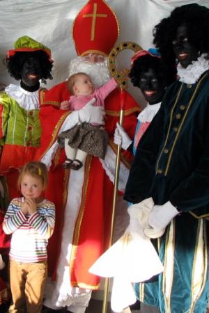 Sinterklaas, Black Peters, and children