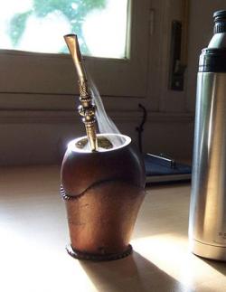 yerba mata steeping in a tea pot