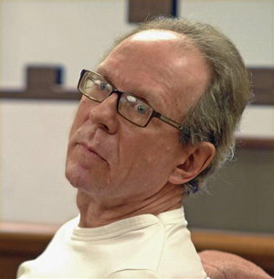 Craig Cobb listens during court proceedings at district court in Bismarck, N.D., where he was sentenced to four years probation but no additional jail time for terrorizing residents of the small community of Leith, where he tried unsuccessfully to establish an all-white enclave and has left behind a legacy of fear.
