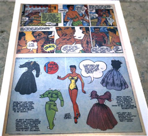 This Wednesday, Feb. 5, 2014 photo shows one of the pages of a comic book by Zelda &quot;Jackie&quot; Ormes, the first African American woman comic artist, is on display at the City/County building in downtown Pittsburgh.