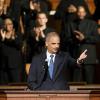 U.S. Attorney General Eric Holder gestures as he speaks to members of the community during an interfaith service at Ebenezer Baptist Church, the church where The Rev. Martin Luther King Jr. preached, Monday, Dec. 1, 2014, in Atlanta. Holder traveled to Atlanta to meet with law enforcement and community leaders for the first in a series of regional meetings around the country. The president asked Holder to set up the meetings in the wake of clashes between protesters and police in Ferguson, Missouri.