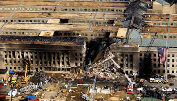 The damaged Pentagon after 9/11