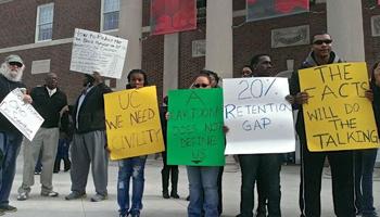 Blacks comprise 8.2 percent of the University of Cincinnati's main-campus undergraduate students and 4.2 percent of full-time professors. Graduation rates for blacks have lagged, but school officials say they have made progress in increasing the number of applicants of color.