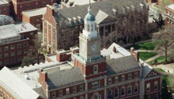 aerial view of Howard University building