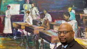 Kevin Gilbert, 42, of Ridgeland, Miss., a member-at-large on the National Education Association (NEA) executive committee and a former social studies teacher and coach, poses for a portrait in Washington on Thursday, May 1, 2014.