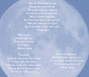 Words super-imposed over the moon