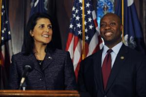 Tim Scott had just been elected to a second U.S. House term when Gov. Nikki Haley appointed him in 2012 after Jim DeMint resigned. When he took office in early 2013, Scott became the Senate's only black member and the first black senator ever from South Carolina. This November's election is for the two years that remain in DeMint's term.