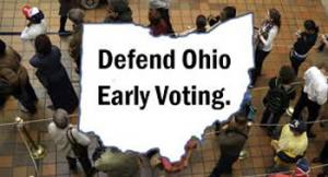 Attorneys for the state of Ohio have formally asked the full federal appeals court to review a lawsuit affecting the swing state's early voting schedule.