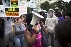 demonstrators against the Zimmerman verdict