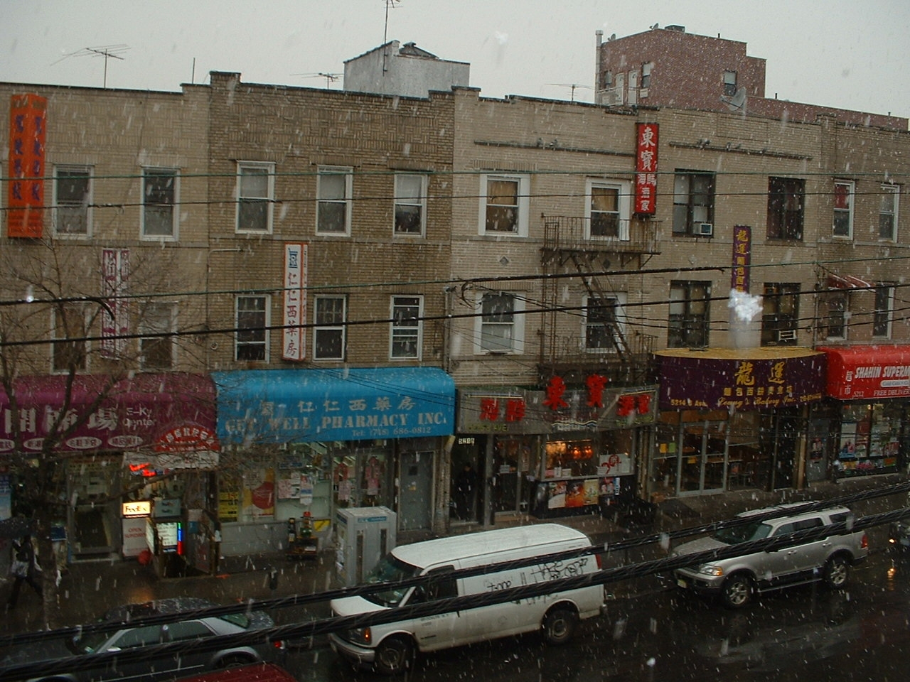 Store fronts in Brooklyn, New York's Chinatown