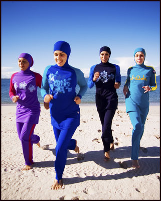 Muslim women wearing specialized sportswear