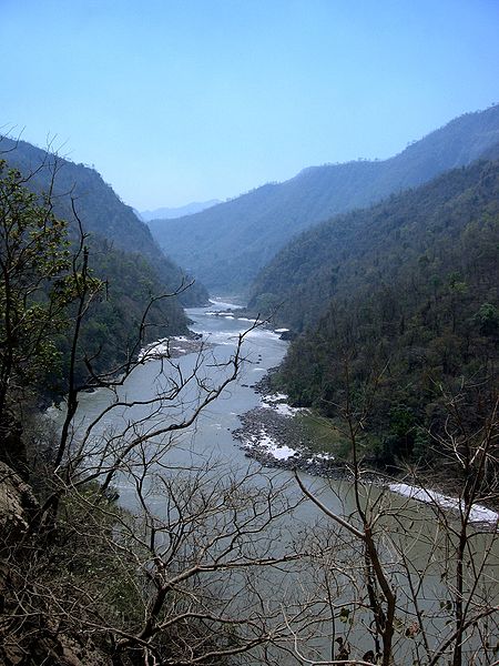 The Ganga River meandering through the Himalayan ranges