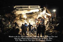 L.A. firefighters clearing debris after Haitian earthquake