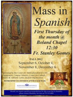 newspaper ad for Mass in Spanish