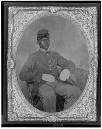 Antique photo of black soldier