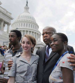 Congressman John Lewis with young students