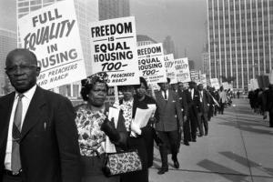 African-American protest marchers