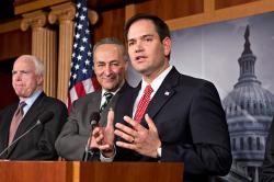 Senator Marco Rubio speaking at a podium