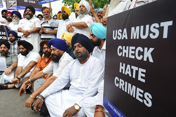 Sikh protesters calling for more attention to hate crimes 