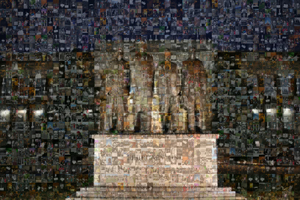 photo-mosaic of a statue