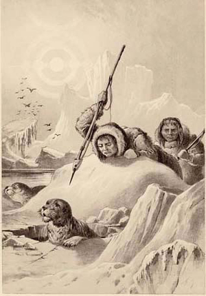 Eskimo Seal Hunting. (Artist Peter Winkworth Collection of Canadiana)
