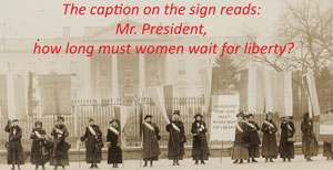 Woman protesting for voting rights in front of the White House