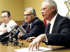 Arpaio and his top aide Chief Deputy Jerry Sheridan, right, are required to appear before a federal judge who believes the two have mischaracterized and trivialized the judge's key findings in a racial-profiling decision issued in 2013 against the police agency.