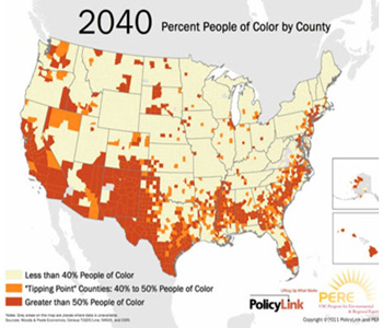 Nationally, non-Hispanic whites make up 64 percent of the country, a share that has been declining for decades. Over the next 30 years, the Census Bureau projects that whites will lose their majority status. Racial and ethnic minorities already make up about half of all children under 5.