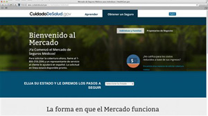 This screenshot made Nov. 26, 2013, shows the Department of Health and Human Services' web page for the Spanish language version HealthCare.gov.