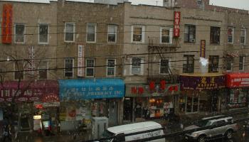 Store fronts in Brooklyn, New York's Chinatown