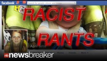 illustration depicting racist rants on Facebook