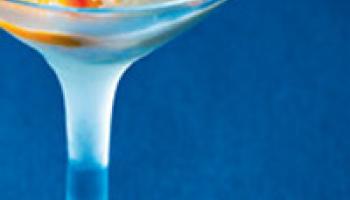 a frozen dessert in a martini glass