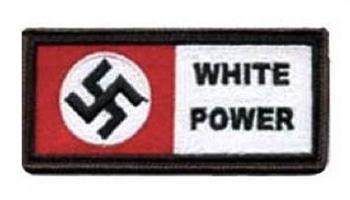 Swastika and "White Power" clothing patch