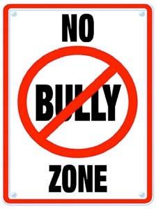 street sign proclaiming "No Bully Zone"