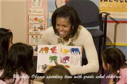 Michele Obama reading to children