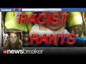 illustration depicting racist rants on Facebook