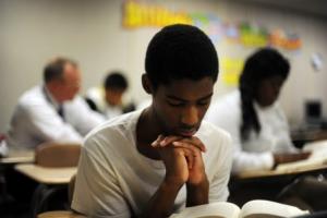 African-American students studying