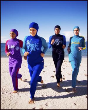 Muslim women wearing specialized sportswear