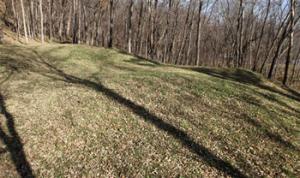 This Nov. 8, 2010, file photo shows the "Three Mounds" site at Effigy Mounds National Monument in Harpers Ferry, Iowa. Records show that National Park Service officials approved $3 million in illegal construction projects over a decade that damaged one of the nation’s most sacred Indian burial sites.