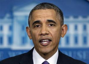 In this April 17, 2014, file photo, President Barack Obama speaks in the White House briefing room in Washington. A White House review of how the government and private sector use large sets of data has found that such information could be used to discriminate against Americans on issues such as housing and employment.