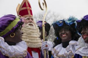 Sinterklass is a popular figure. He is tall, somewhat stand-offish, and stern. So the jolly Black Petes have become the unofficial ambassadors of Christmas, as ubiquitous as mall Santas as they show up on street corners, in stores, and at office parties throughout the country.