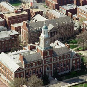 aerial view of Howard University building