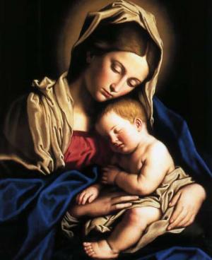 painting of Mary with the baby, Jesus