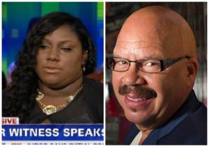 portraits of Rachel Jeantel and Tom Joyner