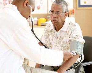 Doctor examining a patient