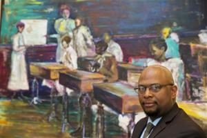 Kevin Gilbert, 42, of Ridgeland, Miss., a member-at-large on the National Education Association (NEA) executive committee and a former social studies teacher and coach, poses for a portrait in Washington on Thursday, May 1, 2014.